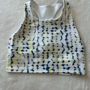 GAP Yellow and Black Patterned Tank Top